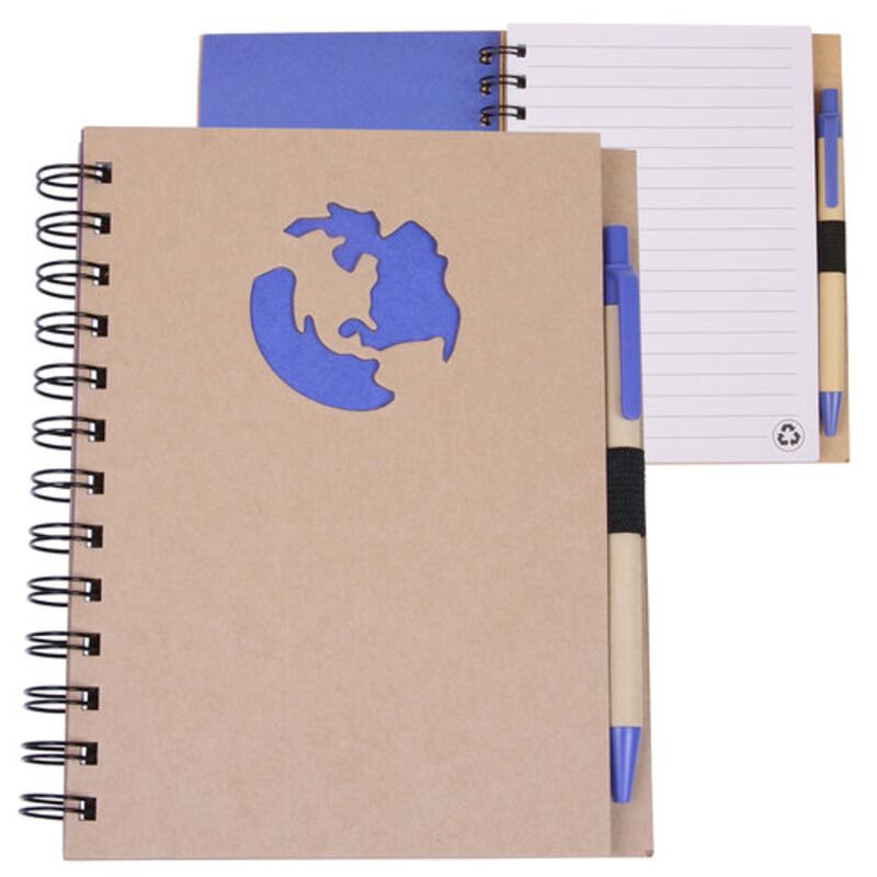 Globe Die Cut Spiral Notebook & Pen 5.875" X 7" Thumbnail