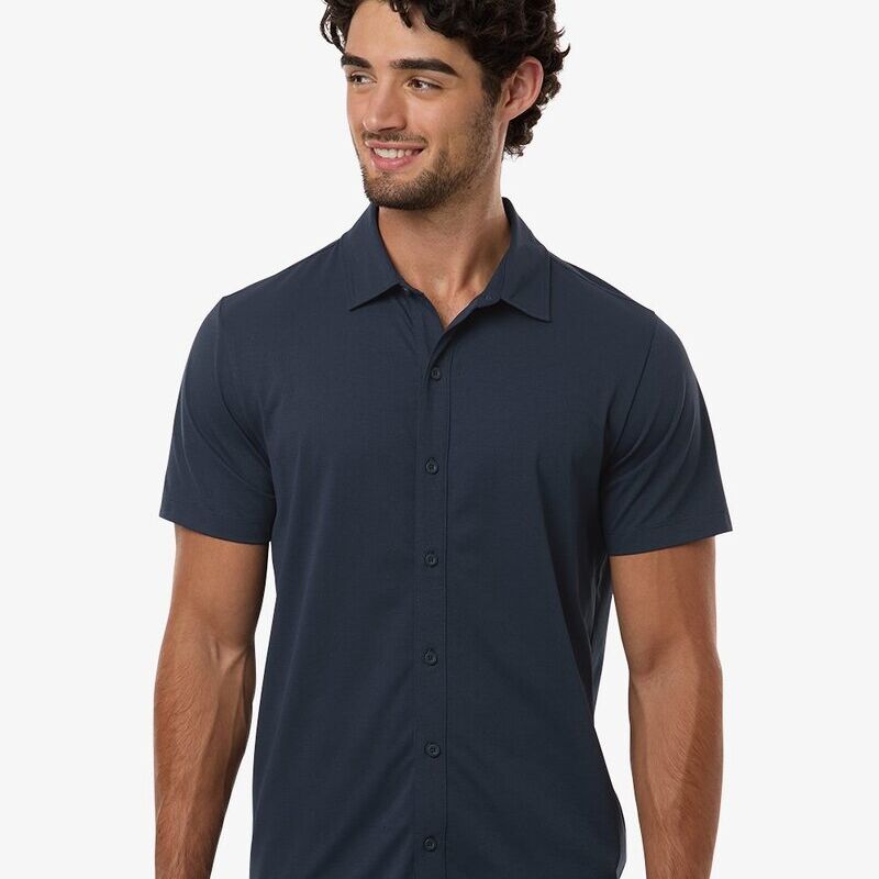 Men's Pro-Flex Sorona® Button Down Short Sleeve Shirt Thumbnail