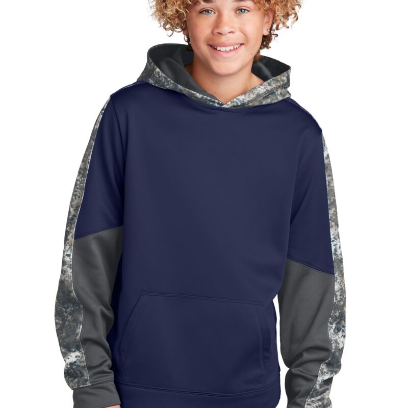 Youth Sport Wick ® Mineral Freeze Fleece Colorblock Hooded Pullover Thumbnail