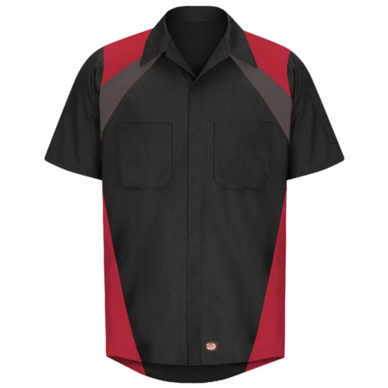 Men's Tri-Color Short Sleeve Shop Shirt Thumbnail