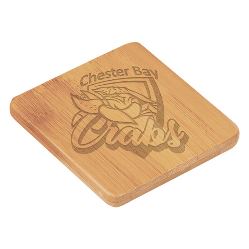 3 3/4" x 3 3/4" Bamboo Square 6-Coaster Set with Holder Thumbnail