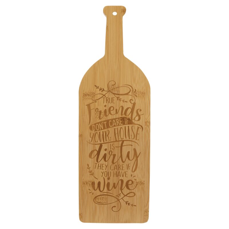 Bamboo Wine Bottle Cutting Board Thumbnail